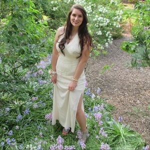 Ivory lace maxi dress